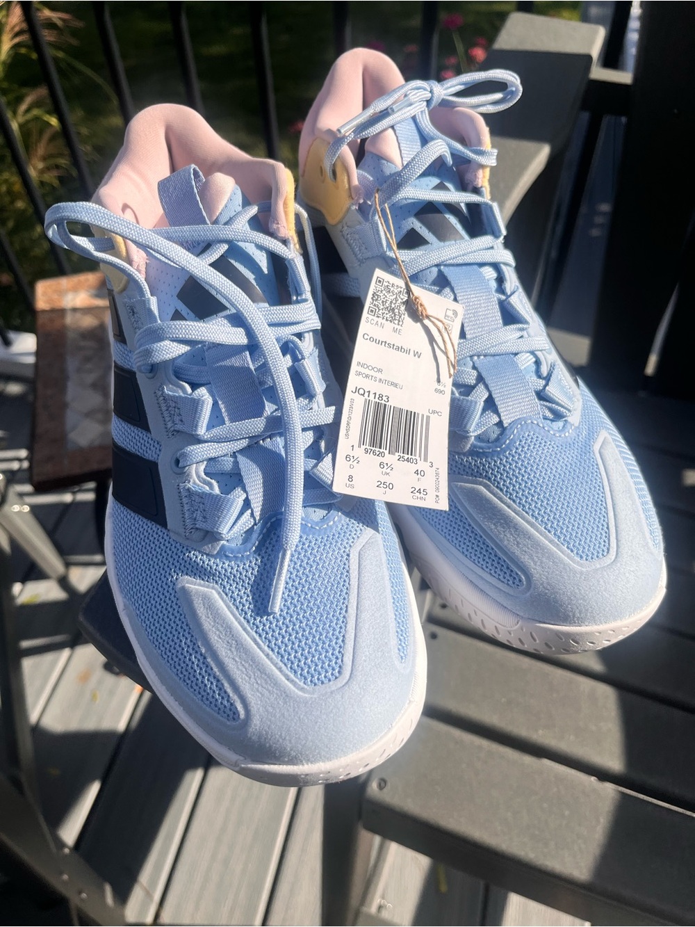 adidas Light Blue and Pink Women's Athletic Sneakers